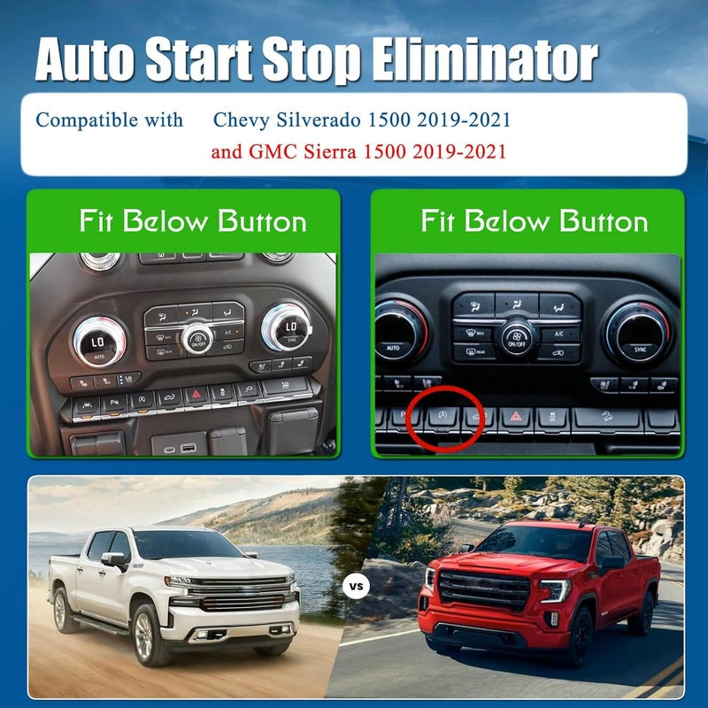 YESCHE Auto Start Stop Eliminator Compatible with Chevy Silverado 1500 2019-2021 and GMC Sierra 1500 2019-2021 Automatic Disabler Canceller Cable Device Stops Shutoff Saves Battery Accessories - Image 2